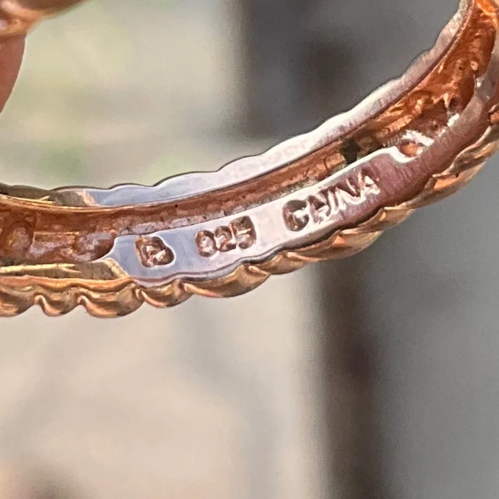 925 Silver Rosegold Sterling Ring